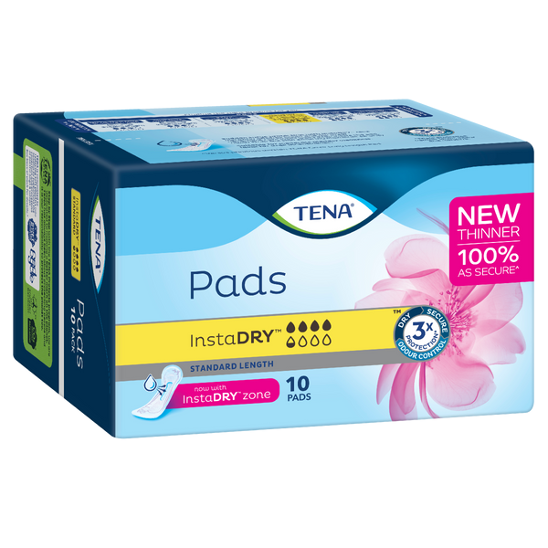 TENA InstaDRY Standard Length Incontinence Pads 295 mL