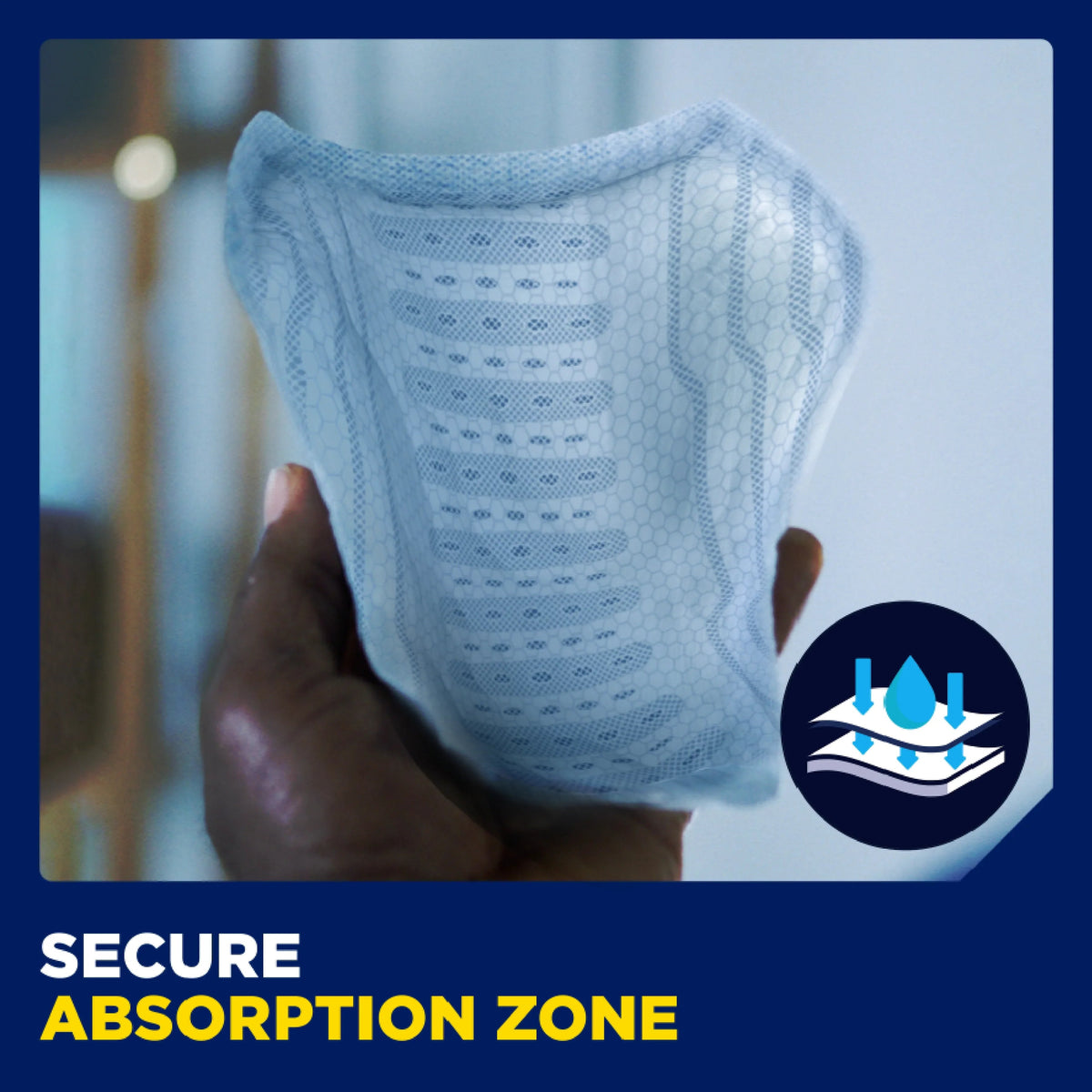 TENA Men Level 3 guard showing the Secure Absorption Zone