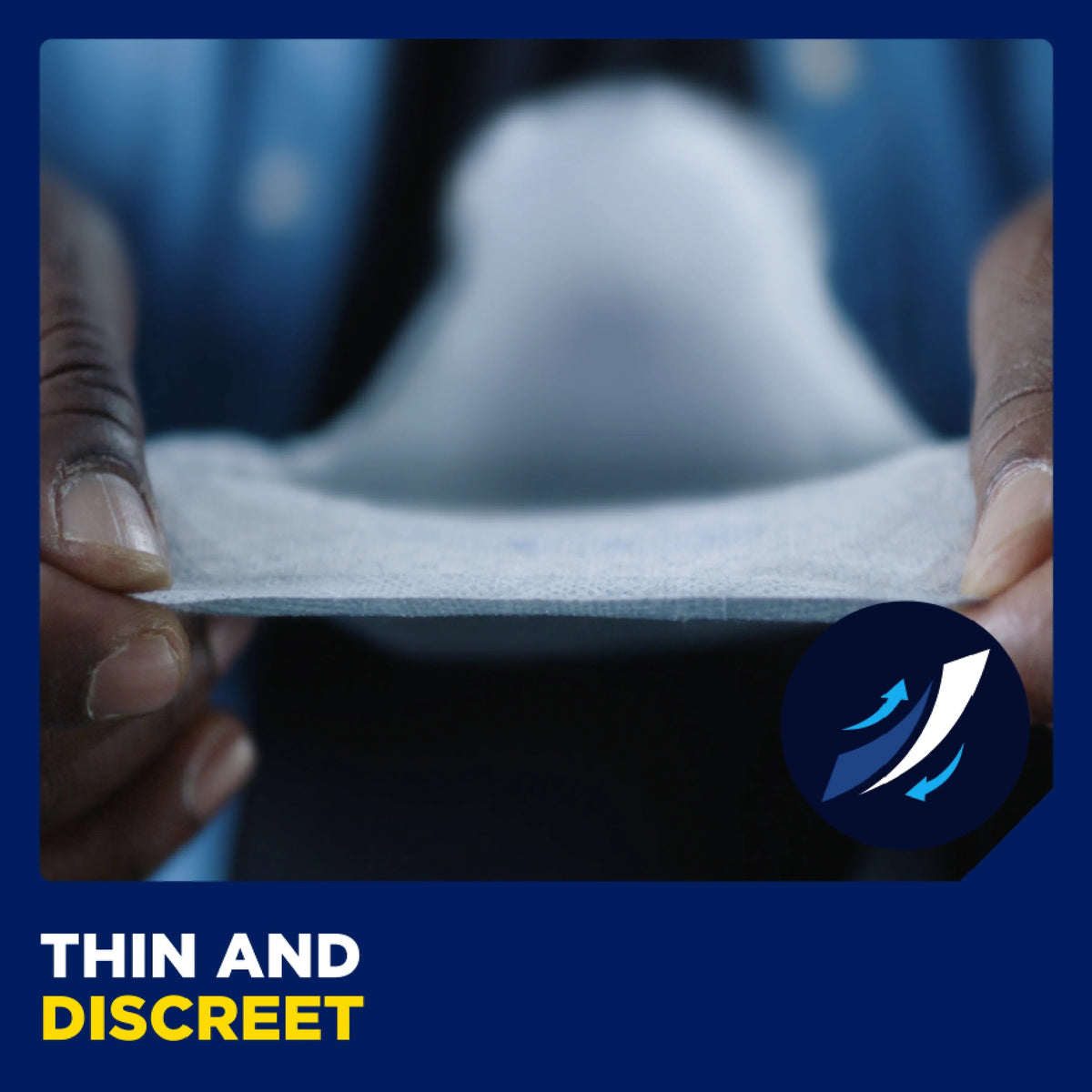 Thin profile of a TENA Men absorbent protector