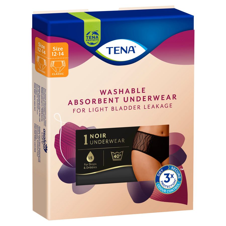 TENA Women Washable Protective Underwear Classic Noir