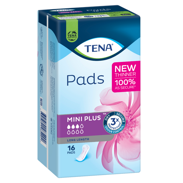 Tena Pads Mini Plus Long Length 3 Drop 256x94mm 140ml 760397